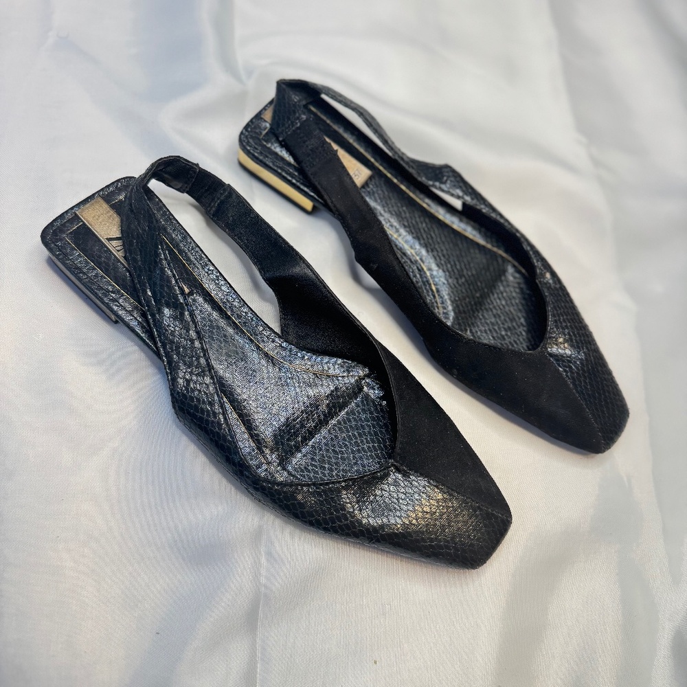 Zara black flats sandals